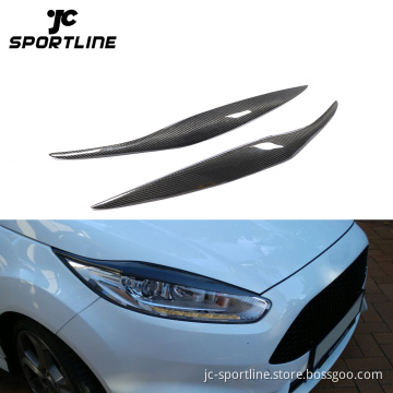Carbon Fiber Headlight Eyelids Trims for Ford Fiesta 2013-2015